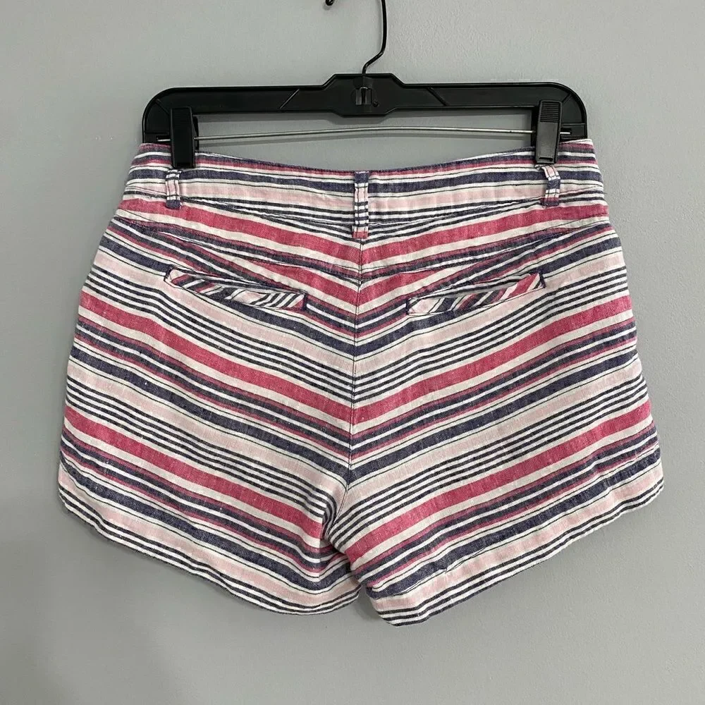 British Khaki 100% Linen Shorts Women Size 2